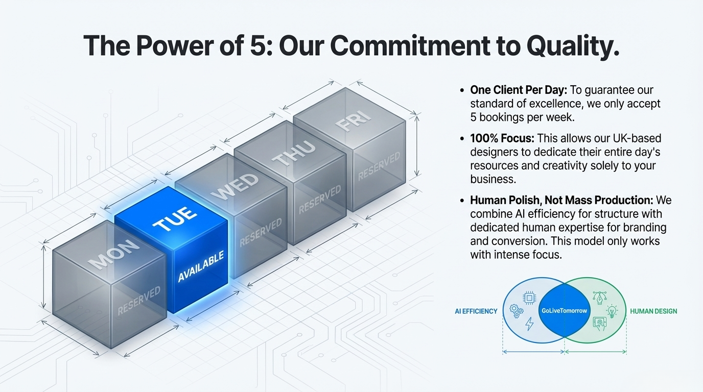 Overview of GoLiveTomorrow 24‑Hour Web Design Service.