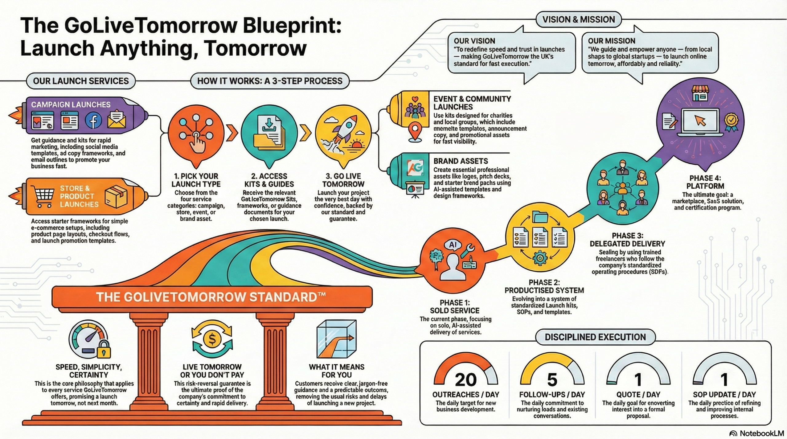 GoLiveTomorrow services overview infographic